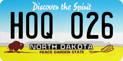 ND license plate HOQ026