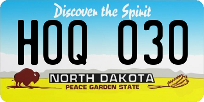ND license plate HOQ030