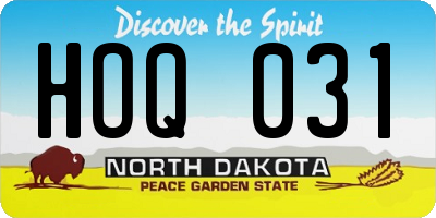 ND license plate HOQ031