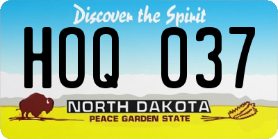 ND license plate HOQ037
