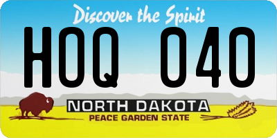 ND license plate HOQ040