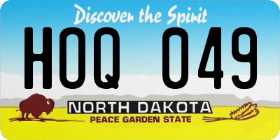 ND license plate HOQ049