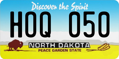 ND license plate HOQ050