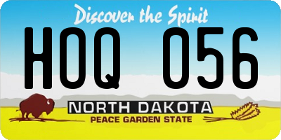 ND license plate HOQ056