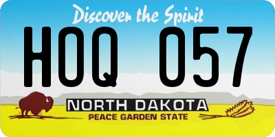 ND license plate HOQ057