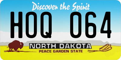 ND license plate HOQ064