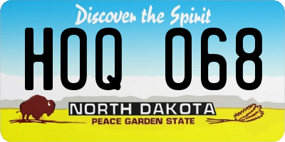 ND license plate HOQ068