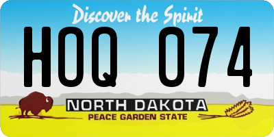 ND license plate HOQ074