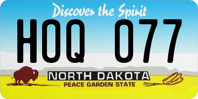 ND license plate HOQ077