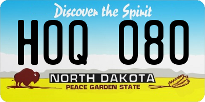 ND license plate HOQ080