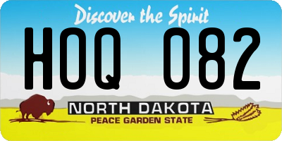 ND license plate HOQ082