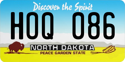 ND license plate HOQ086