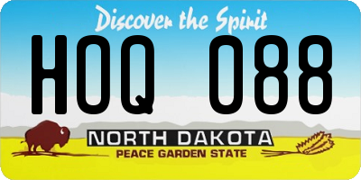 ND license plate HOQ088