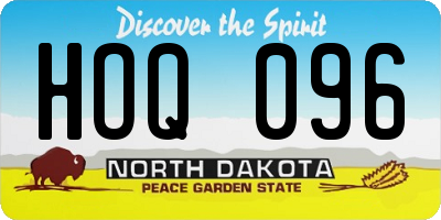 ND license plate HOQ096