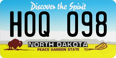 ND license plate HOQ098