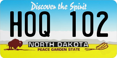 ND license plate HOQ102