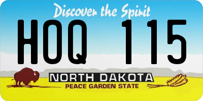 ND license plate HOQ115