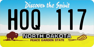 ND license plate HOQ117