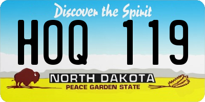 ND license plate HOQ119