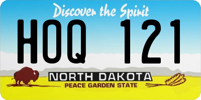 ND license plate HOQ121