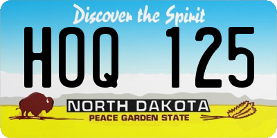 ND license plate HOQ125