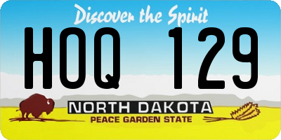ND license plate HOQ129