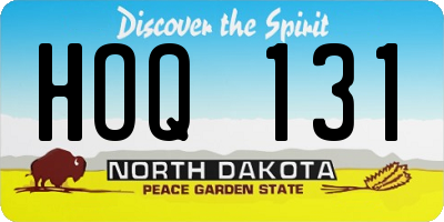 ND license plate HOQ131