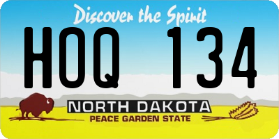 ND license plate HOQ134