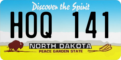 ND license plate HOQ141