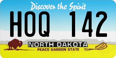 ND license plate HOQ142