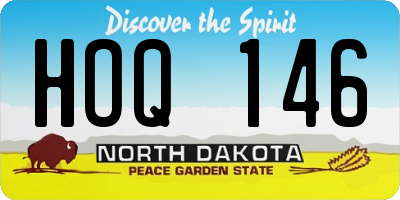 ND license plate HOQ146