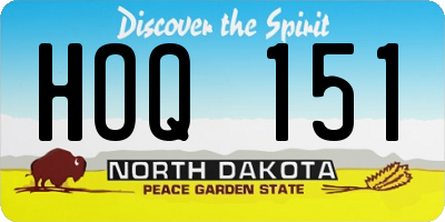ND license plate HOQ151