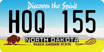 ND license plate HOQ155