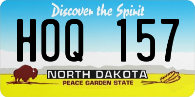 ND license plate HOQ157