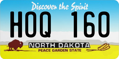 ND license plate HOQ160