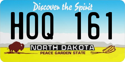 ND license plate HOQ161