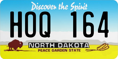 ND license plate HOQ164