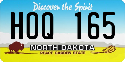 ND license plate HOQ165