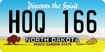 ND license plate HOQ166