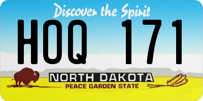 ND license plate HOQ171