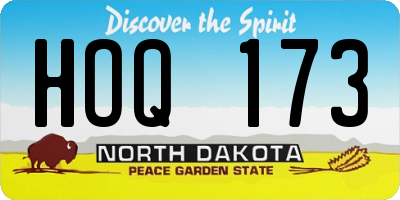 ND license plate HOQ173