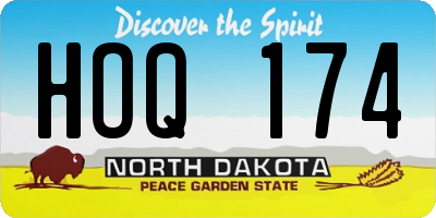 ND license plate HOQ174