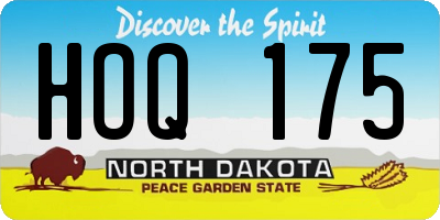 ND license plate HOQ175