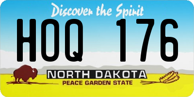 ND license plate HOQ176