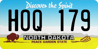 ND license plate HOQ179