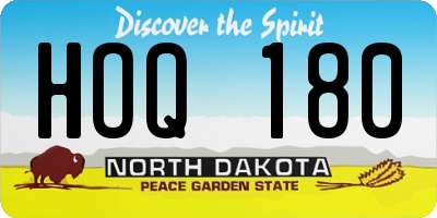 ND license plate HOQ180