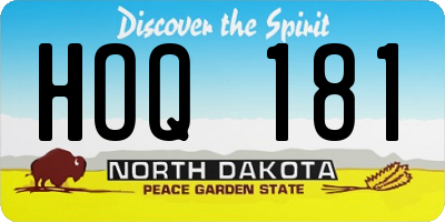 ND license plate HOQ181