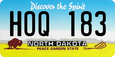 ND license plate HOQ183