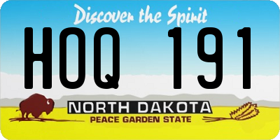 ND license plate HOQ191