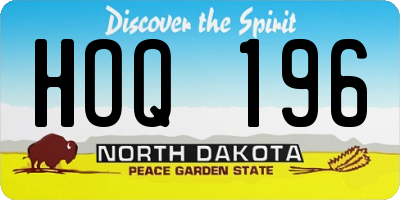 ND license plate HOQ196